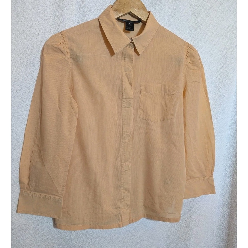 Marc Jacobs Women's  Shirt Size 6 Peach Snaps  3/4 Sleeves